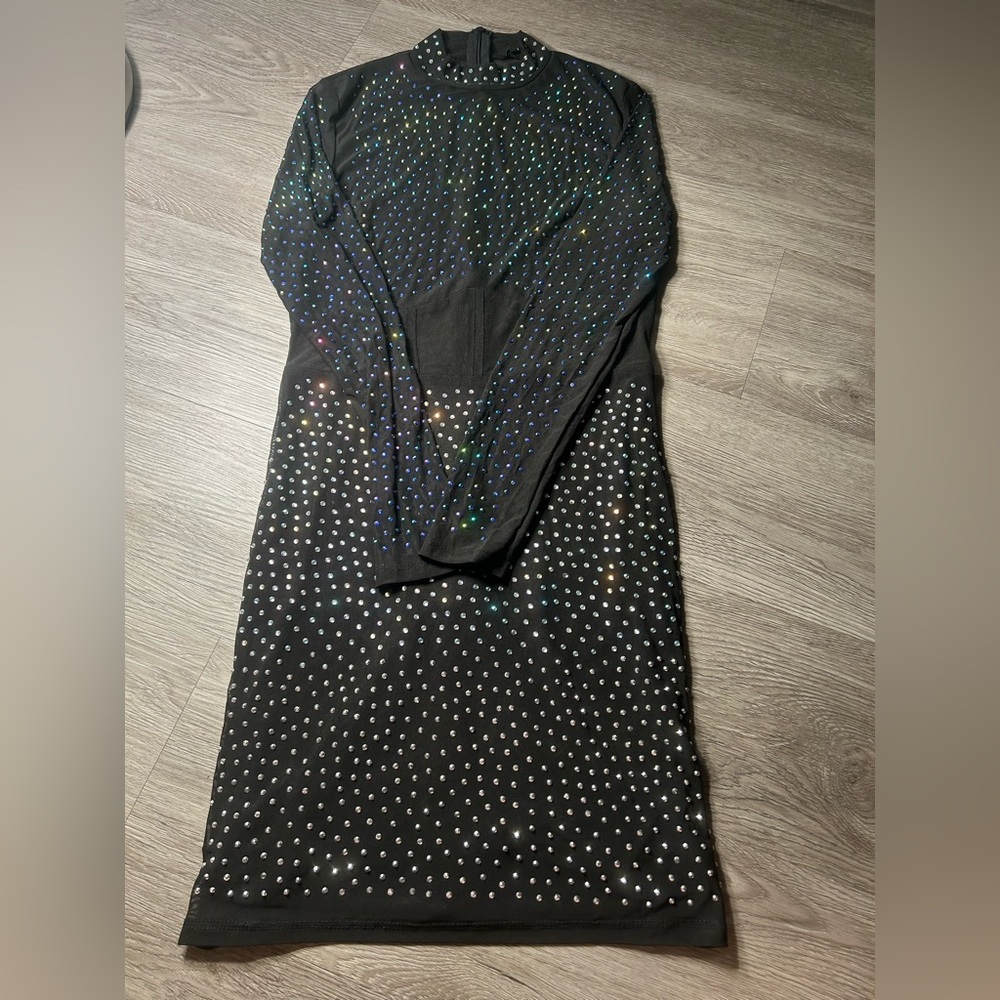 Elegant Black Studded Dress